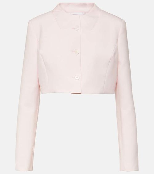 Trompe l'oeil cropped virgin wool jacket