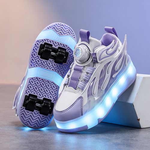 Children's New Style With Double Wheels LED Light Up And Sliding Elementary School Students Walking For Middle-aged