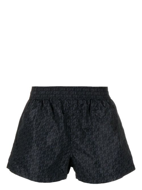 Monogram-print swim shorts - Black