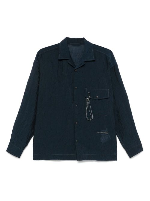 And Wander embroidered-logo shirt - Blue