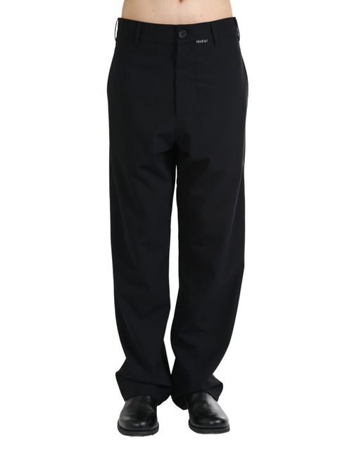 Mending-logo straight-leg trousers - Black