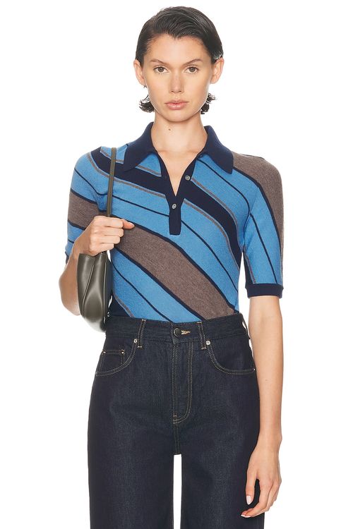 Acne Studios Kamandas Diagonal Stripe Top in Multi Blue - Blue.  XS also in L