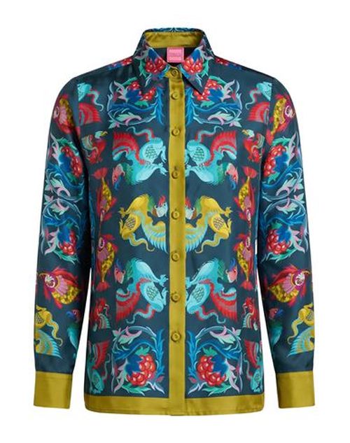 Woman Shirt Blue Size M Silk