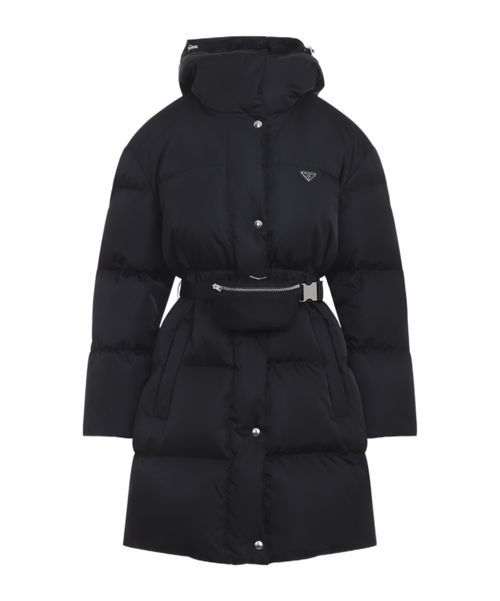 Long-sleeved hooded down jacket