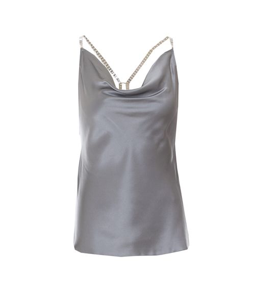 Silk Top With Jewel Detail