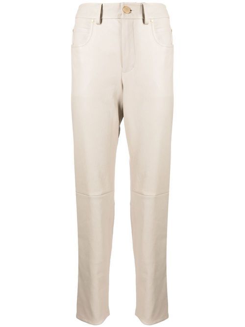 High-rise straight-leg trousers - Brown