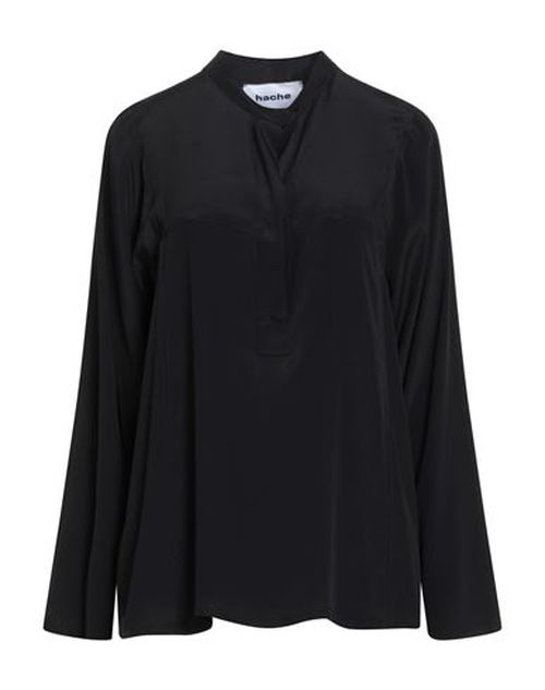 Woman Top Black Size 10 Acetate, Silk