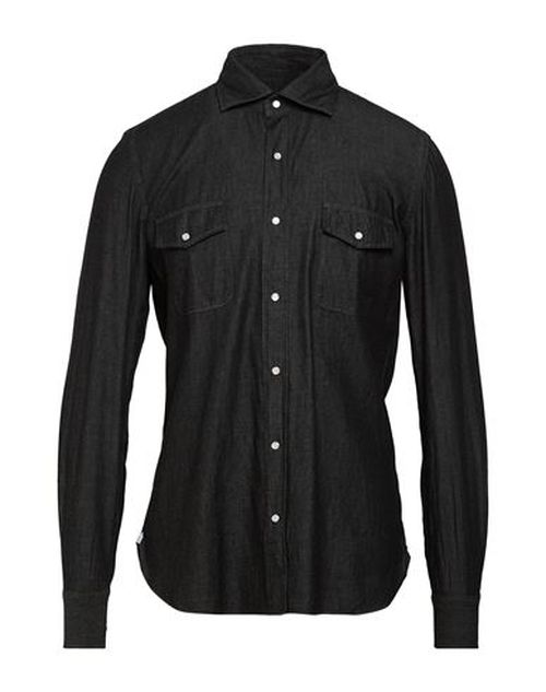 Man Denim shirt Charcoal Size L Cotton