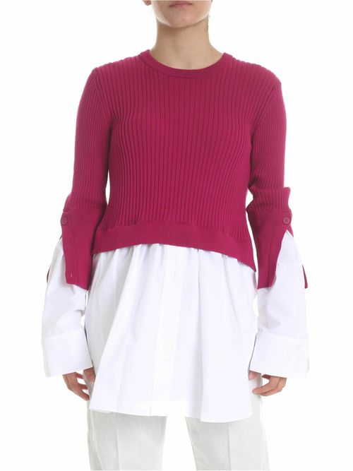 Fuchsia and white shirt pullover