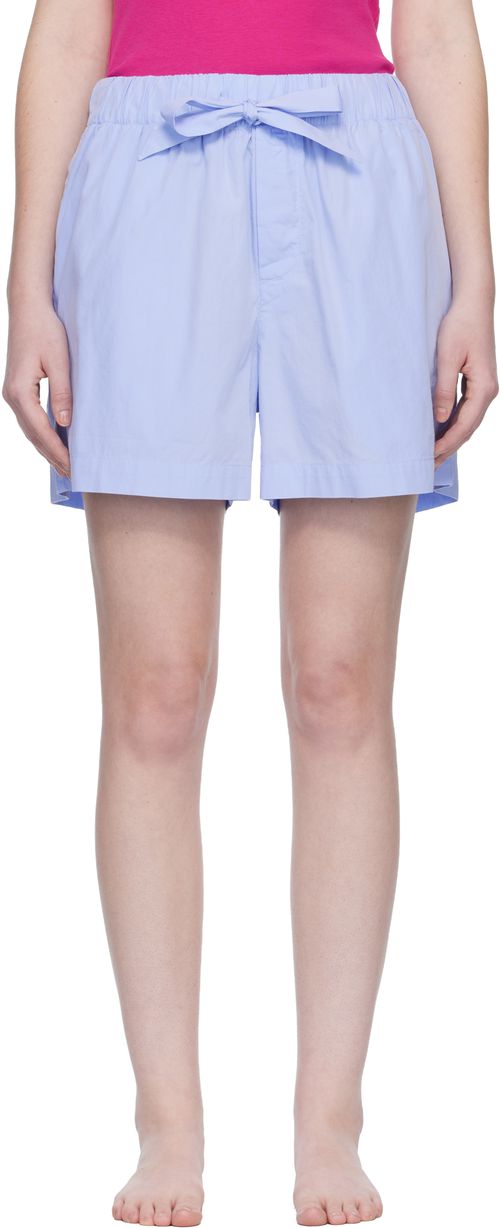 Blue Poplin Pyjama Shorts