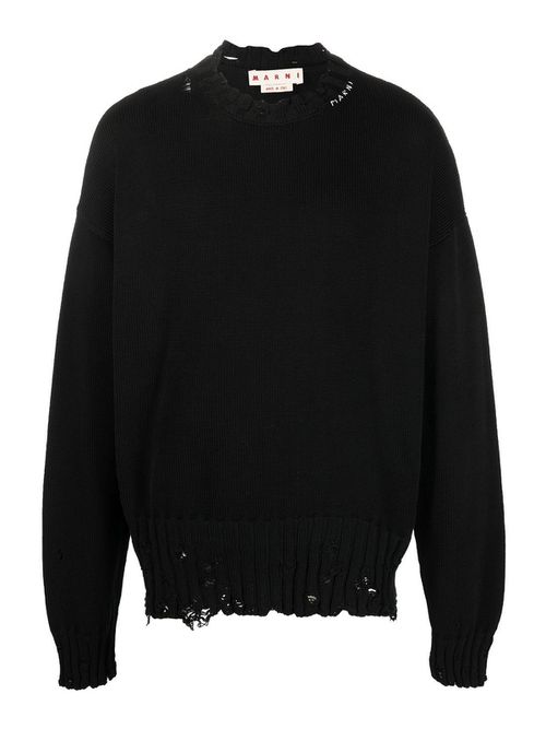 Distress-knit detail jumper