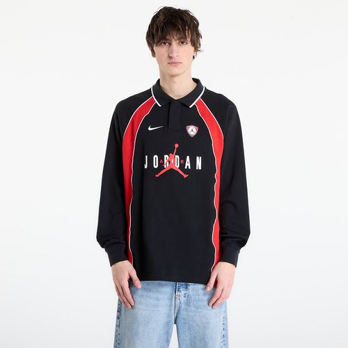 Jordan Flight Men's Long-Sleeve Polo Jersey Black/ University Red/ University Red