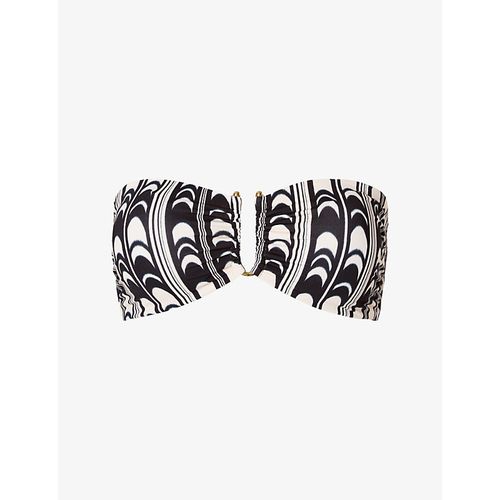 Womens Arch Signature Abstract-Print Bikini Top