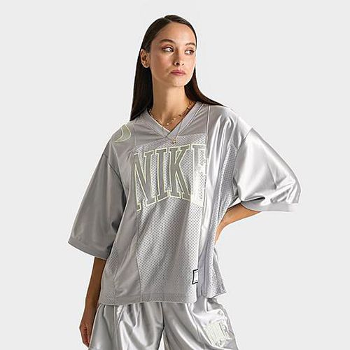 Women's Sportswear Street Oversized Graphic Jersey Shirt in Grey/Light Smoke Grey