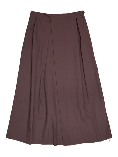 Pleated midi skirt - Brown