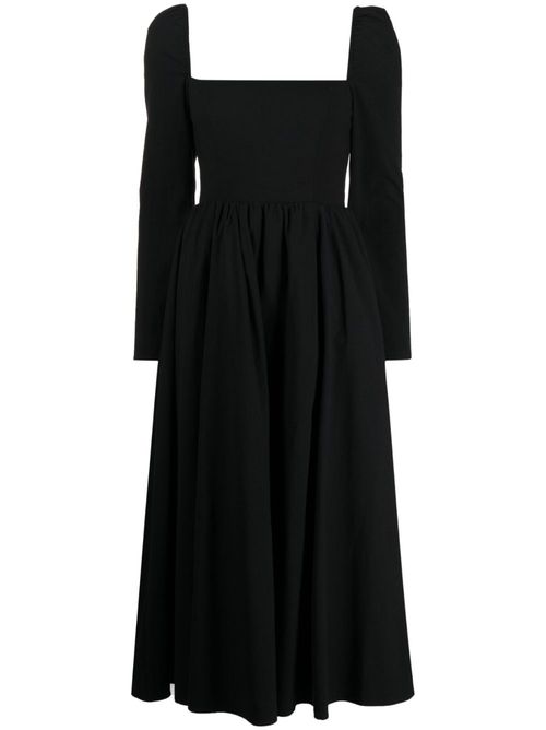 Elly square-neck midi dress - Black