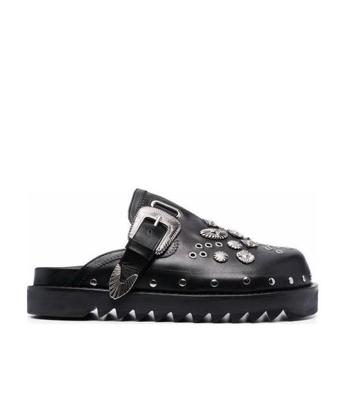 Silver embellished clogs