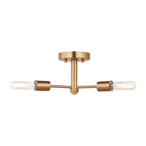 Axis 3-Light Semi-Flush Ceiling Light in Satin Bra