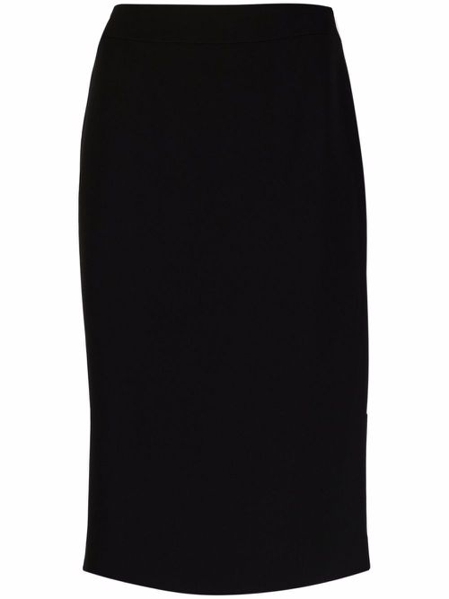 High-waisted bodycon midi skirt - Black