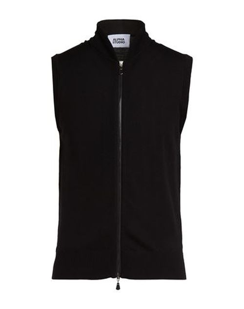 Man Cardigan Black Size 38 Merino Wool