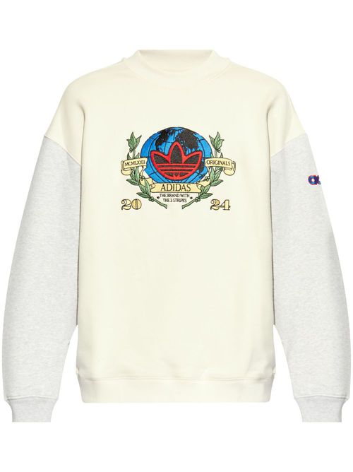 Embroidered-logo sweatshirt - White
