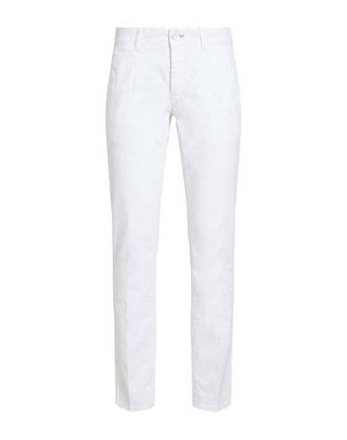 Man Pants White Size 29 Cotton, Elastane
