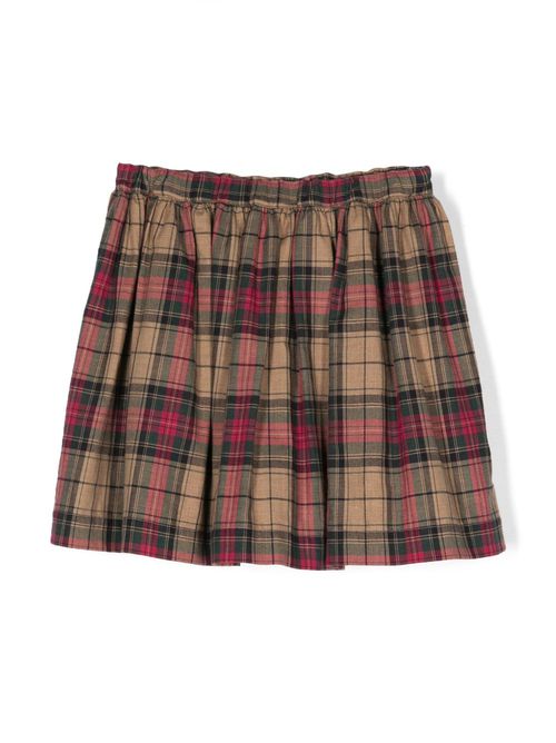 Tartan pleated skirt - Brown