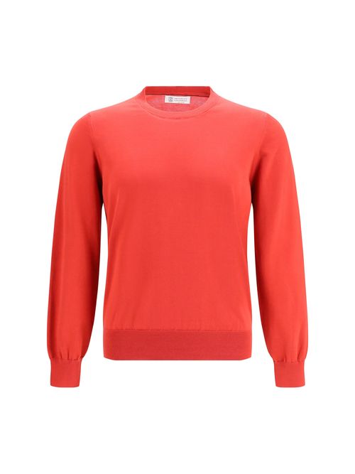 Cotton Crewneck Sweater — Red