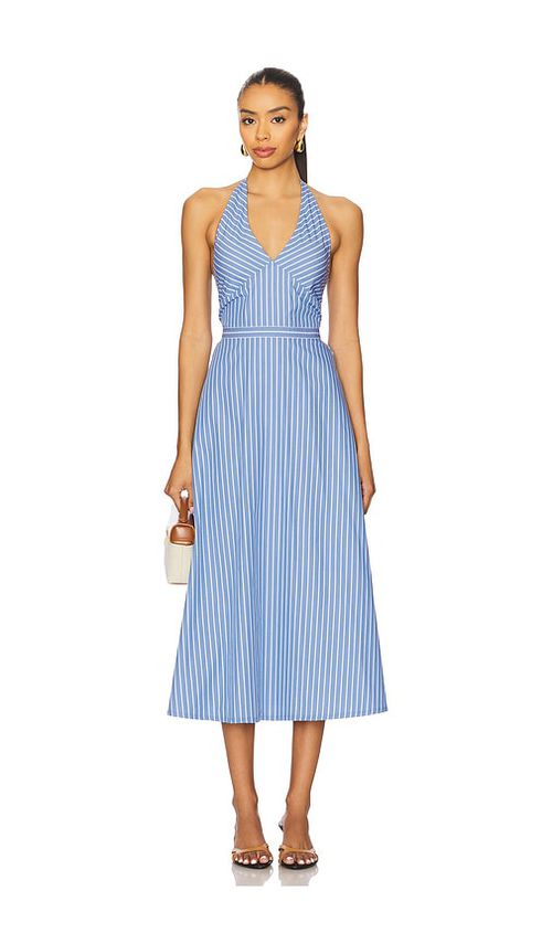 Central Park West ROBE CHEMISE DOS-NU KIRA en Blue.  L. Also en