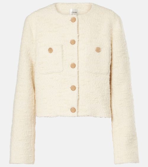 Cropped cotton and wool jacket