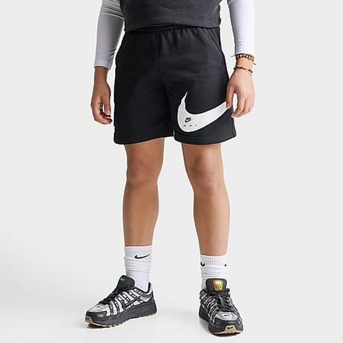 Big Kids Sportswear Swoosh Club French Terry Shorts in Black/White