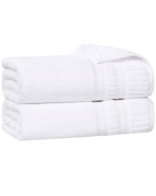 Superior Set of 2 Venice Zero Twist Cotton Medium Weight Soft Absorbent Bath  Sheets