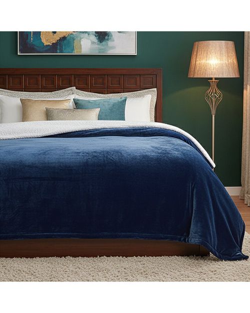 Lightweight Super Soft Cozy Sherpa Fleece Throw Bl