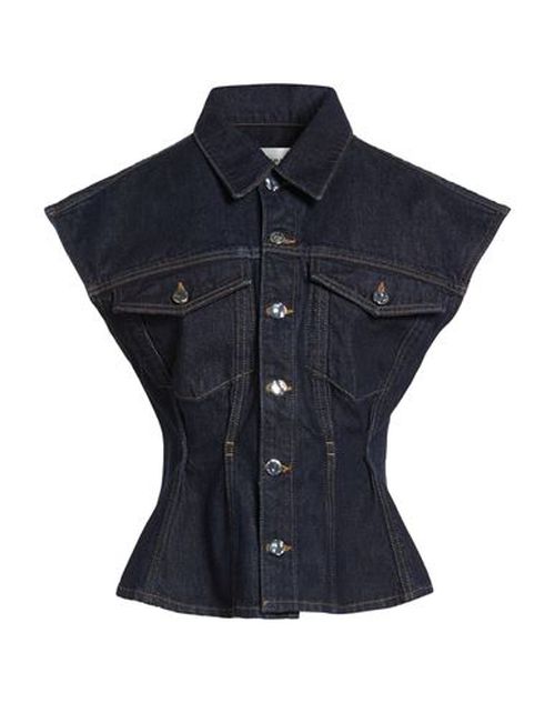 The Nipped Vest Woman Denim outerwear Blue Size S Recycled cotton