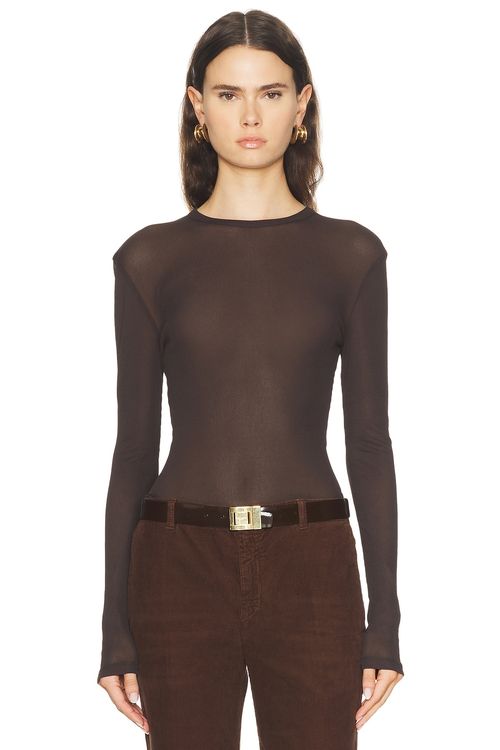 Acne Studios Ermana Top in Dark Brown - Chocolate. L also in XS