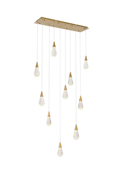 Satin Gold LED Pendant from the Amora Collection