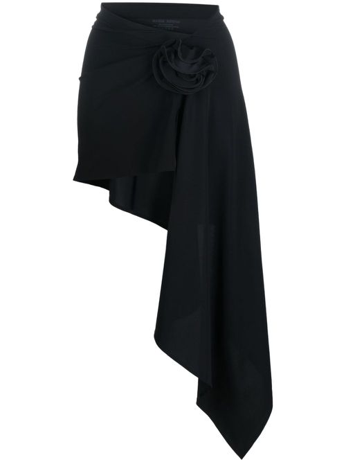Rose-sash miniskirt - Black
