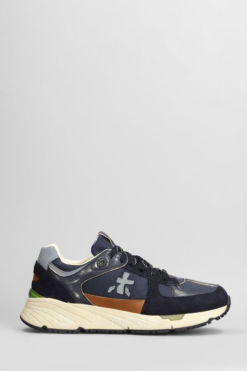 Mase Sneakers In Blue Suede And Fabric