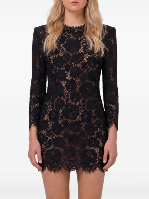 Guipure Lace Dress — Black