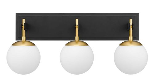 Black Satin Brass Bathroom Vanity Light from the Allie Collection