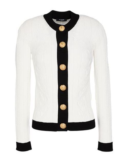 Woman Cardigan White Size 10 Viscose, Polyethylene