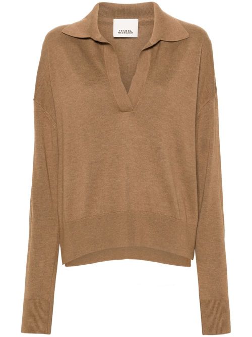 Galix spread-collar jumper - Brown