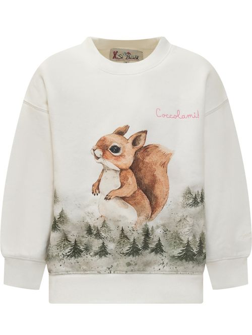 Kids White Printed Sweatshirt
