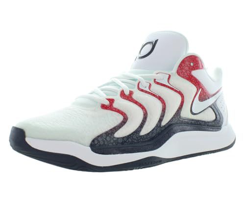 NIKE KD17 Basketball Shoes (FJ9487-101, White/University Red/Obsidian)