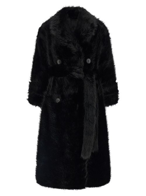 B&B Couture 'Jackie' Eco-Fur Trench Coat
