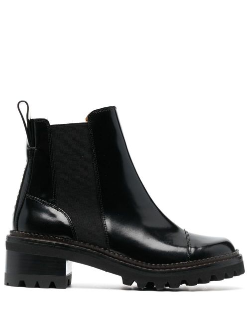 Leather ankle boots - Black
