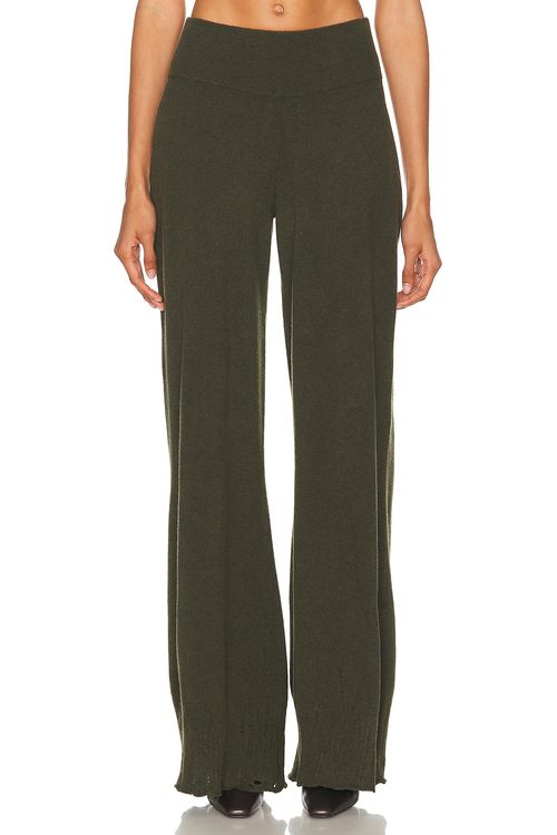 Stella McCartney Wool Wide Leg Pant in OLIVE - Olive.  XS also in L