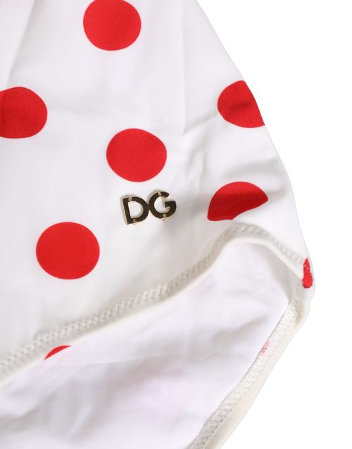 Polka Dot One-Piece Swimsuit — White