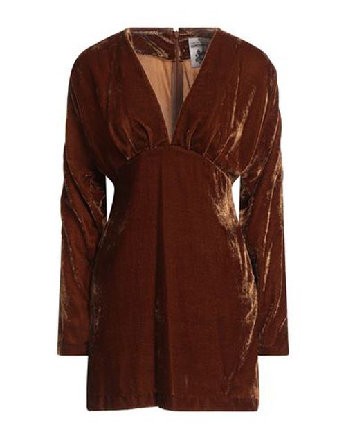 Woman Mini dress Brown Size 4 Viscose, Polyamide