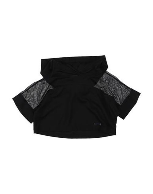 Felpa Corta Con Cappuccio Kid Girl Sweatshirt Black Size 12 Viscose, Polyamide, Elastane
